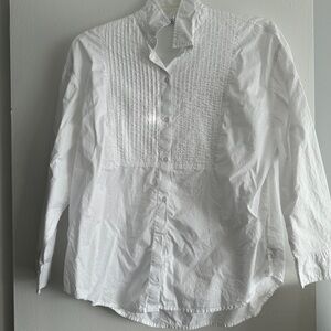 Old Navy White Button Down Tuxedo Shirt, Oversized